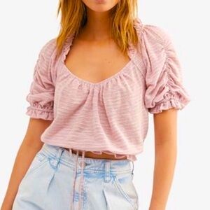 FREE PEOPLE DOROTHY PEASANT CROP TOP 💕
